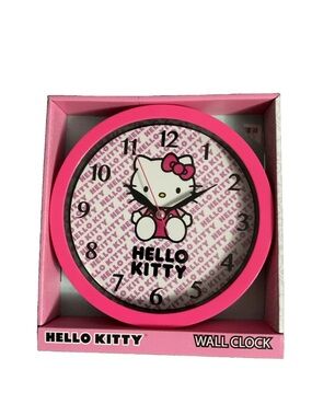Hello Kitty Hot Pink Character Wall Analog Battery Operated Round Clock